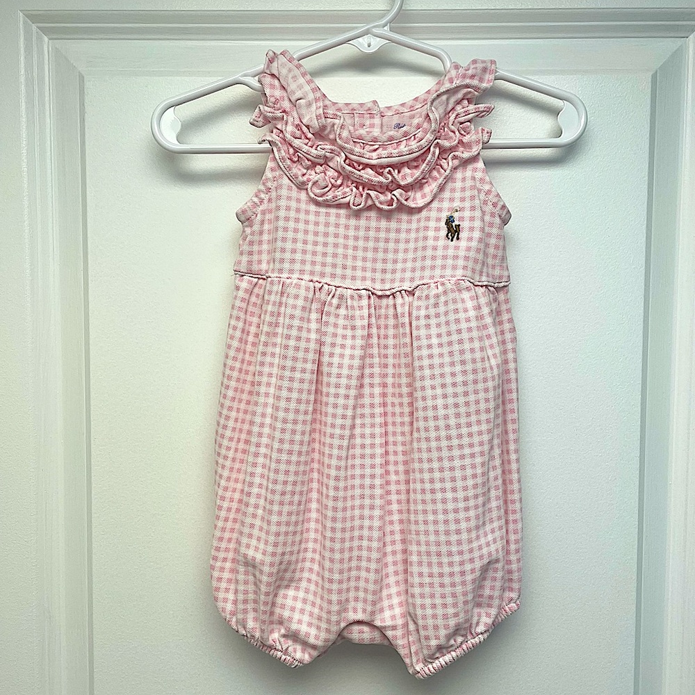 Ralph Lauren Pink Gingham Romper